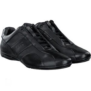 Hugo Boss Black Leather Mercedes F1 Formula 1 Motor Sport Driving Shoes Size 10